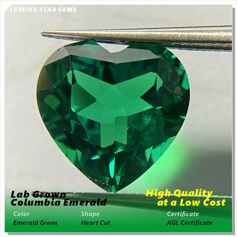 Lab Grown Colombian Emerald Stone Hydrothermal Heart Cut High Quality Perfect for Rings & Necklaces Selectable AGL Certificate
Lab Grown Colombian Emerald Stone Hydrothermal Heart Cut High Quality Perfect for Rings & Necklaces Selectable AGL Certificate