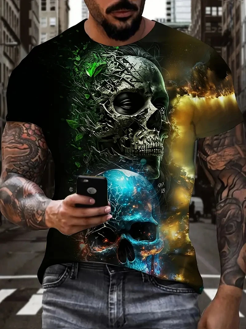 Cool personality Skull Graphic Men's 3D Print T-shirt Loose tShirt Casual Outdoor shopping Casual Fashion Oversize T-shirt
Cool personality Skull Graphic Men's 3D Print T-shirt Loose tShirt Casual Outdoor shopping Casual Fashion Oversize T-shirt