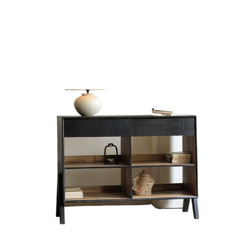 Japanese-style wabi-sabi wind carbonized black old wood dining side storage storage bookcase, bed and breakfast furniture
Japanese-style wabi-sabi wind carbonized black old wood dining side storage storage bookcase, bed and breakfast furniture