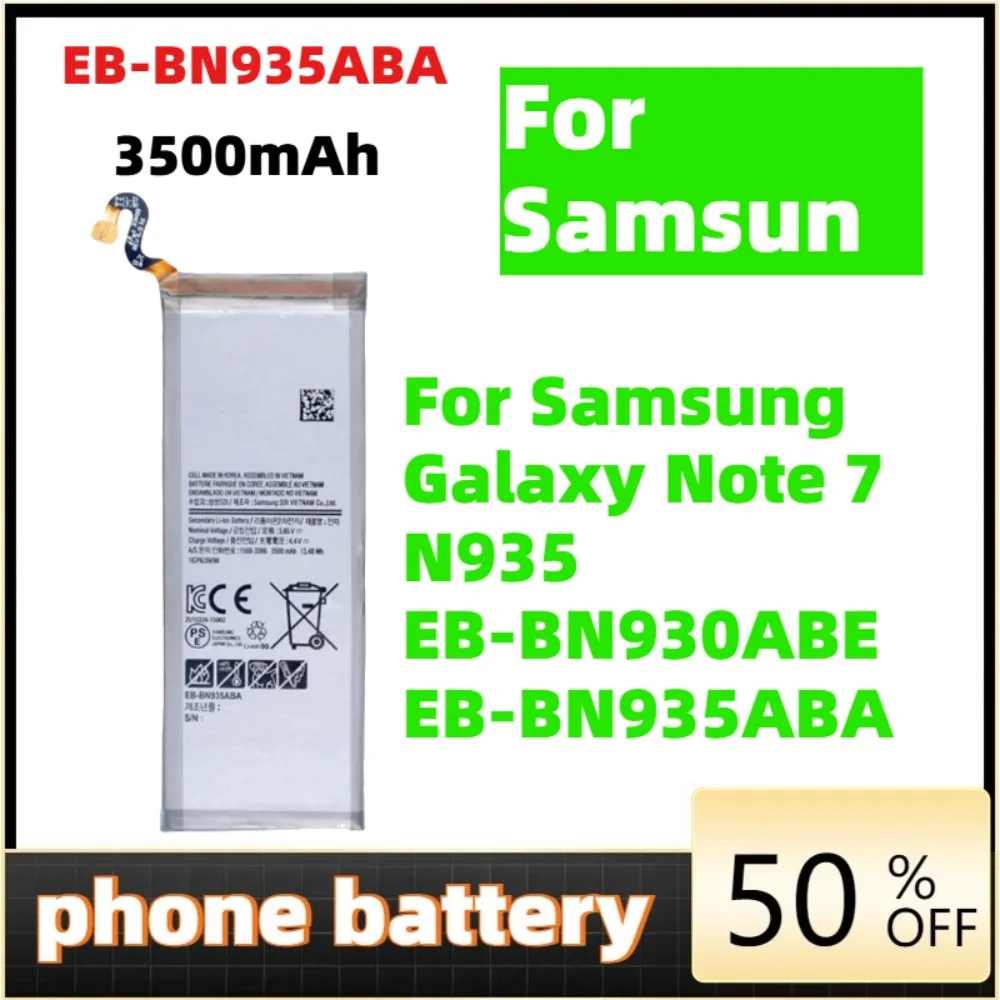 EB-BN935ABA 3500mAh Battery For Samsung Galaxy Note 7 Galaxy Note FE N935+Tools Kits Phone battery
EB-BN935ABA 3500mAh Battery For Samsung Galaxy Note 7 Galaxy Note FE N935+Tools Kits Phone battery