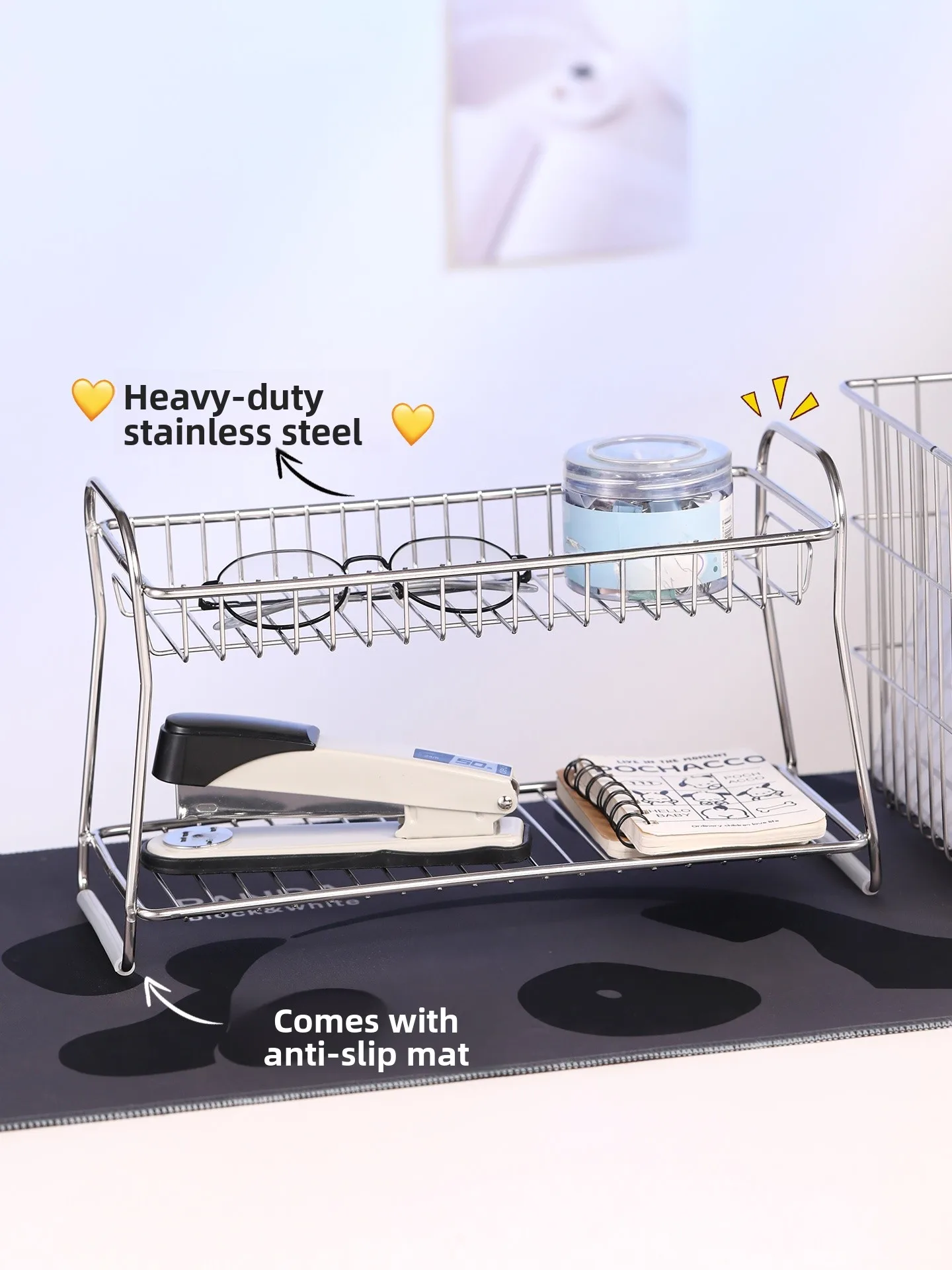 Stainless Steel Multi-layer Desk Organizer Bookshelf Office Desk Storage Rack Student Dormitory Desk Partition Shelf
Stainless Steel Multi-layer Desk Organizer Bookshelf Office Desk Storage Rack Student Dormitory Desk Partition Shelf