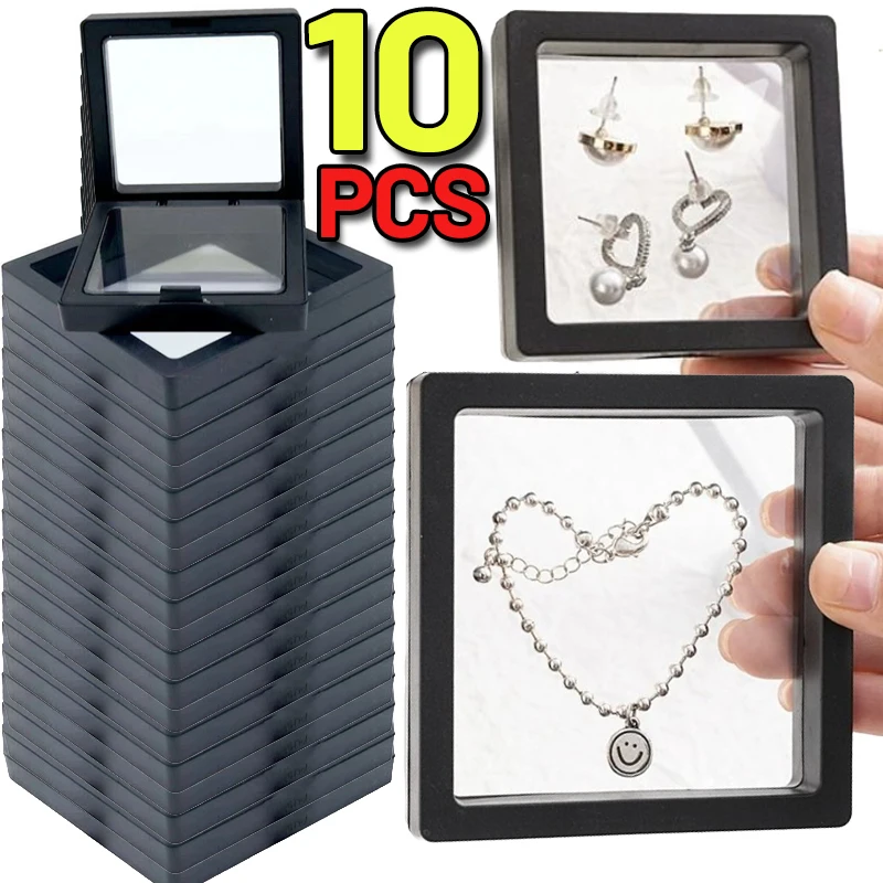 PE Film Black Jewelry Storage Box 3D Plastic Film Packaging Case Floating Frame Transparent Ring Earring Necklace Display Holder
PE Film Black Jewelry Storage Box 3D Plastic Film Packaging Case Floating Frame Transparent Ring Earring Necklace Display Holder
