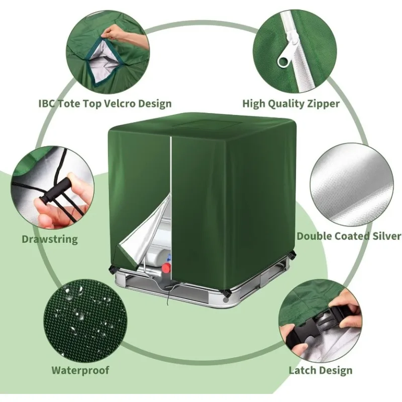 IBC Tank Cover Outdoor Garden Waterproof Cover 1000 liters IBC Rain Water Container Ton Barrel Sun Protective Foil Dust Covers
IBC Tank Cover Outdoor Garden Waterproof Cover 1000 liters IBC Rain Water Container Ton Barrel Sun Protective Foil Dust Covers