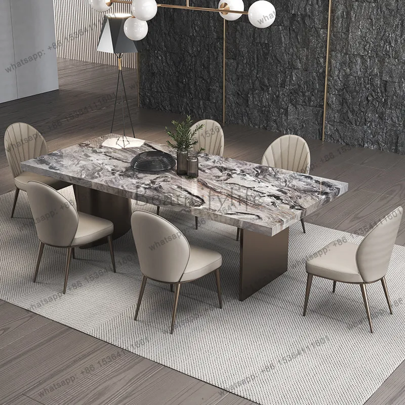 Luxury Venice Brown Natural Marble Dining Table Italian Style Glossy Rectangular Dining Table High-End Home Furniture
Luxury Venice Brown Natural Marble Dining Table Italian Style Glossy Rectangular Dining Table High-End Home Furniture