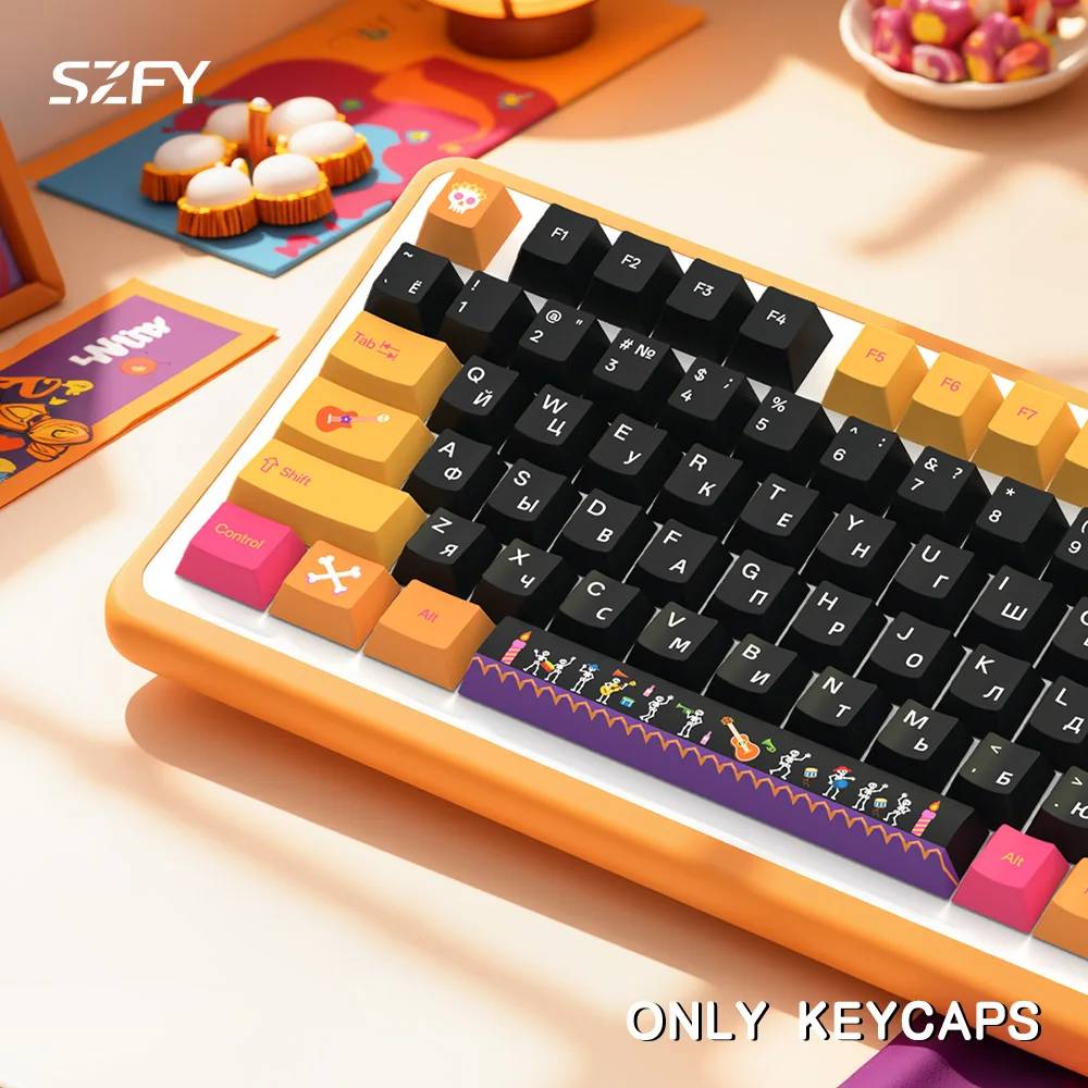 135 клавиш на тему Хэллоуина, материал ПБТ, поддерживающая механическую клавиатуру с возможностью горячей замены.
135 клавиш на тему Хэллоуина, материал ПБТ, поддерживающая механическую клавиатуру с возможностью горячей замены.