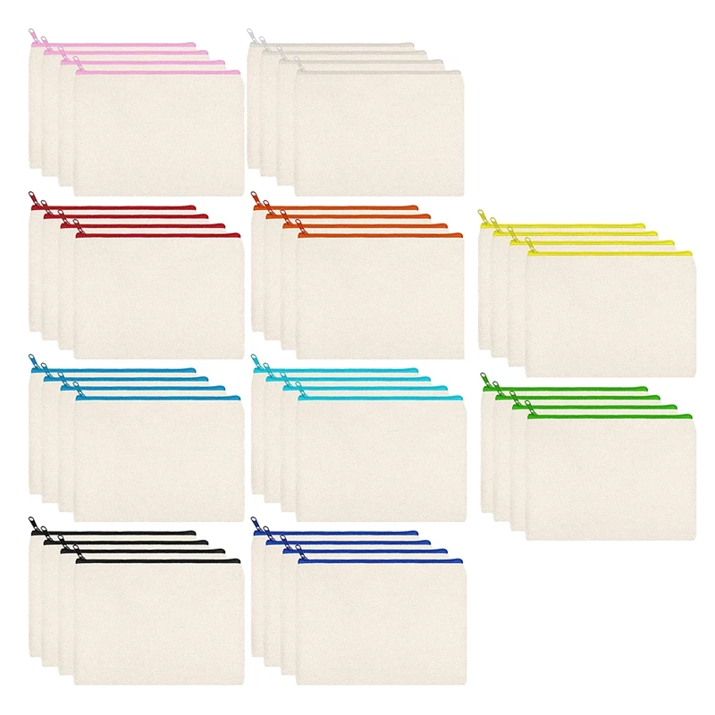 40 шт. холщовых сумок на молнии, пенал, сумки для макияжа, Пустые холщовые ранцы, женская косметичка для путешествий, поделок, школы (ы)
40 шт. холщовых сумок на молнии, пенал, сумки для макияжа, Пустые холщовые ранцы, женская косметичка для путешествий, поделок, школы (ы)