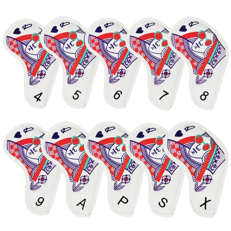 kings and Queen Golf Iron Cover Cover Irons Club embroidery Leather Golf Head Cover Golf Accessories 10 Piece Set
kings and Queen Golf Iron Cover Cover Irons Club embroidery Leather Golf Head Cover Golf Accessories 10 Piece Set