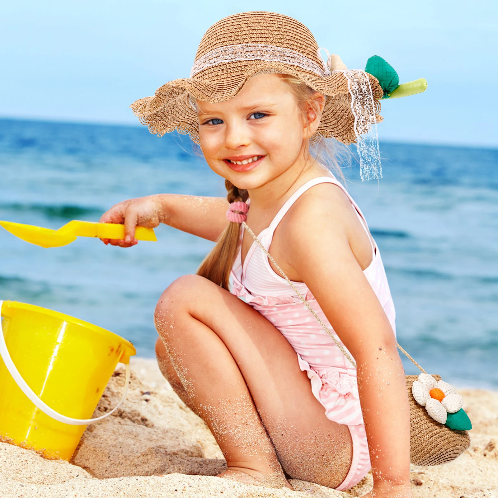 Sunshade Beach Bags for Bag For Little Girls Little Girls Woven Hat Bag Set Cardigan Beige S 52cm Stylish Summer
Sunshade Beach Bags for Bag For Little Girls Little Girls Woven Hat Bag Set Cardigan Beige S 52cm Stylish Summer