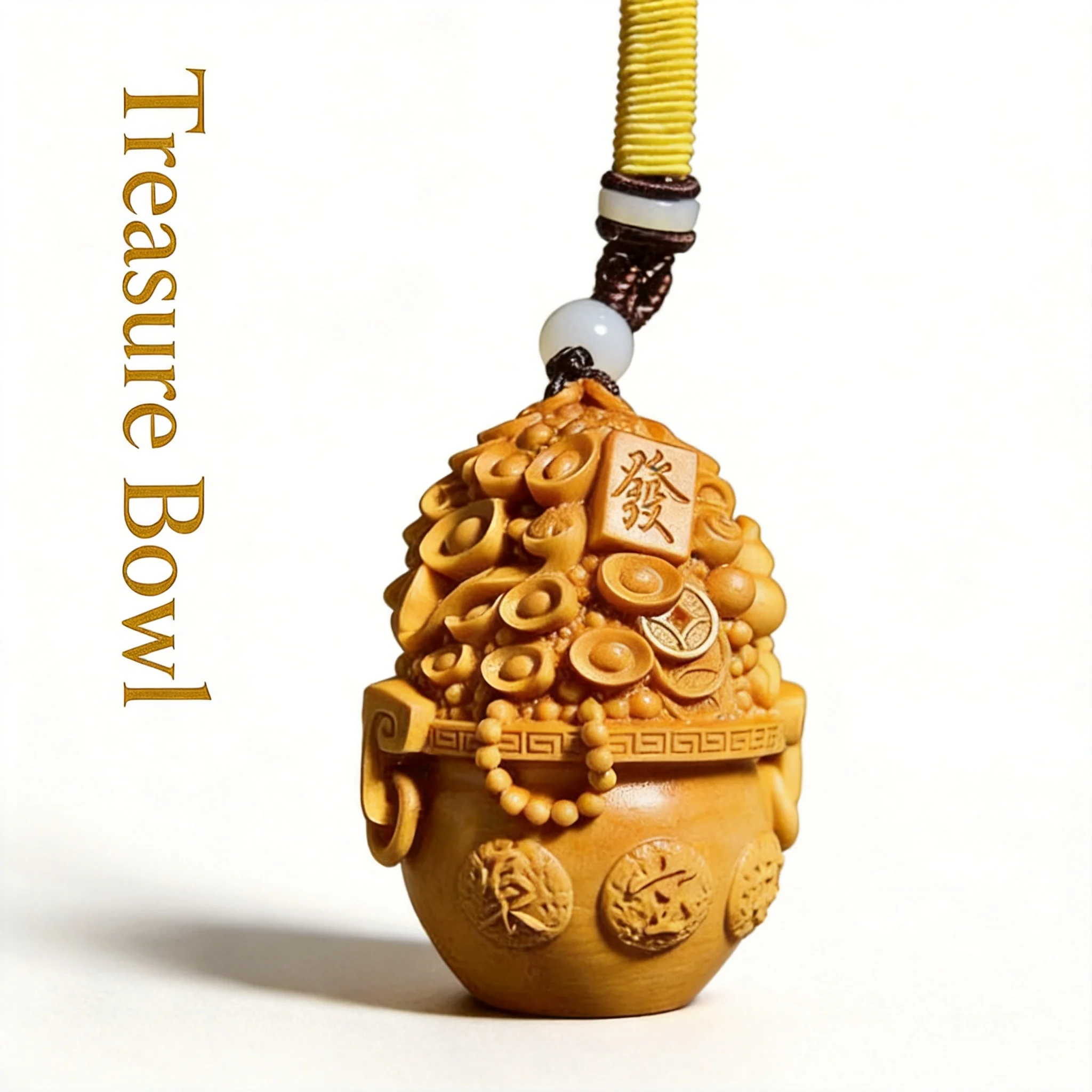 Chinese Style Natural Boxwood Carved Auspicious Treasure Basin Lucky Feng Shui Wealth Attracting Blessing Palm Piece Ingot Gourd
Chinese Style Natural Boxwood Carved Auspicious Treasure Basin Lucky Feng Shui Wealth Attracting Blessing Palm Piece Ingot Gourd