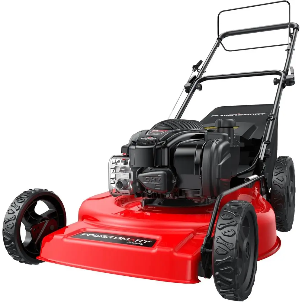 22” Gas Lawn Mower, 150cc B&S Engine, Sel-Propelled, 3-in-1 Mulching System, 6 Cutting Heights, Rear-Wheel Drive, Durable Steel
22” Gas Lawn Mower, 150cc B&S Engine, Sel-Propelled, 3-in-1 Mulching System, 6 Cutting Heights, Rear-Wheel Drive, Durable Steel