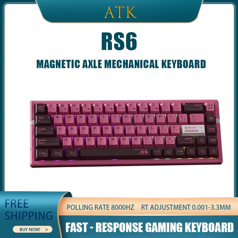 Механическая клавиатура с магнитным валом Atk Rs6, регулировка Rt, скорость заката 0,001-3,3 мм, 8000 Гц, игровые клавиши с быстрым откликом, раскладка 68%
Механическая клавиатура с магнитным валом Atk Rs6, регулировка Rt, скорость заката 0,001-3,3 мм, 8000 Гц, игровые клавиши с быстрым откликом, раскладка 68%