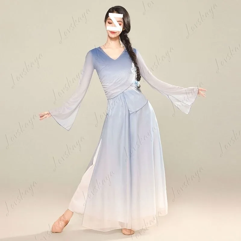 Classical Dance Gauze Female Body Rhyme Elegant Gradual Change Color Elastic Top Chinese Dance Practice Clothes
Classical Dance Gauze Female Body Rhyme Elegant Gradual Change Color Elastic Top Chinese Dance Practice Clothes