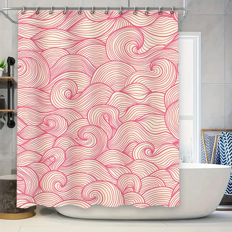 Занавеска для душа Swirling Waves, жирный розовый, белый узор, современный домашний декор, аксессуар для ванной комнаты для любителей ванны или рыбы кои
Занавеска для душа Swirling Waves, жирный розовый, белый узор, современный домашний декор, аксессуар для ванной комнаты для любителей ванны или рыбы кои