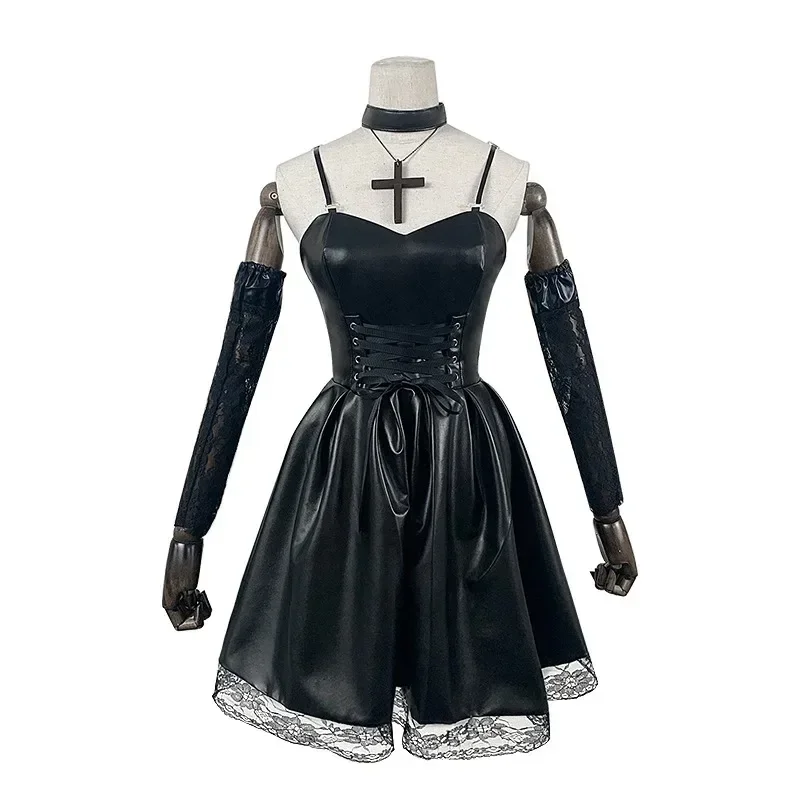 Women's Japanese Anime Cosplay Misa Amane Dress with Lace Trim Gothic Style Costume Imitation Leather Sexy Dress Halloween
Women's Japanese Anime Cosplay Misa Amane Dress with Lace Trim Gothic Style Costume Imitation Leather Sexy Dress Halloween