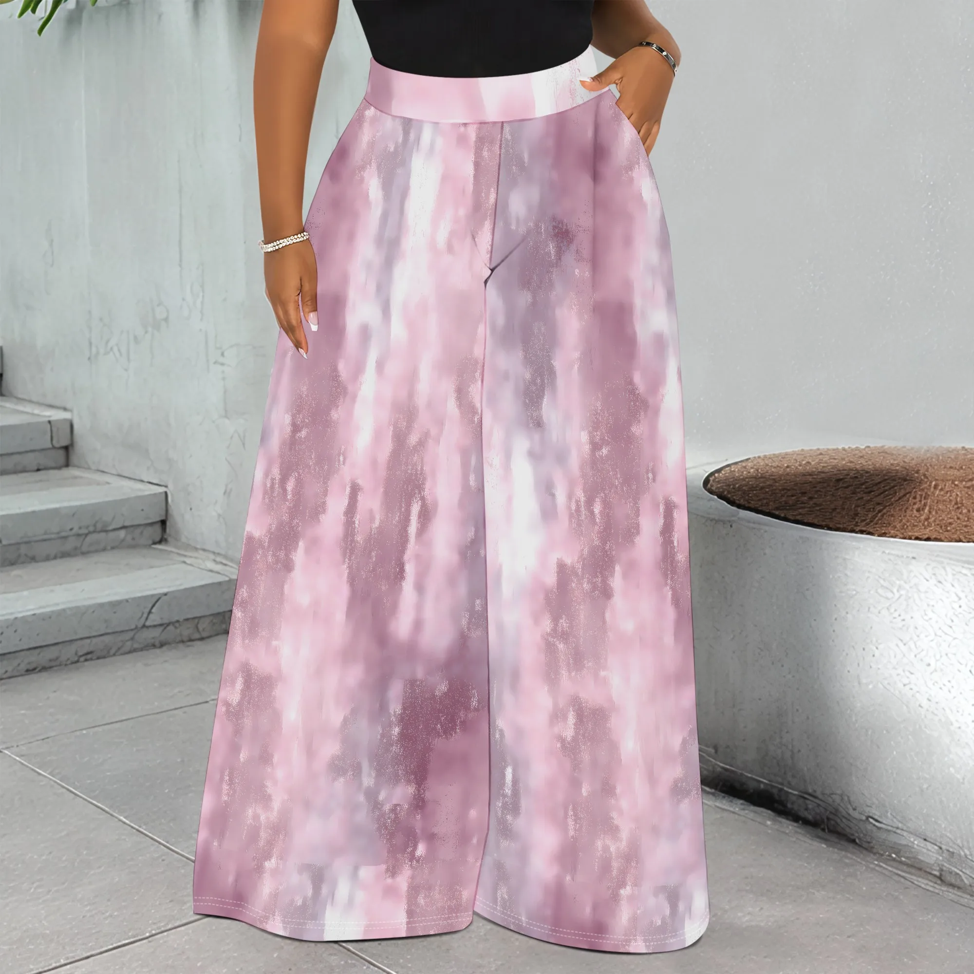 Pink Tie Dye Wide Leg Pants, High Waist Palazzo Trousers, Loose Fit Casual Bottoms, Summer Beach Wear for Women, S-2XL
Pink Tie Dye Wide Leg Pants, High Waist Palazzo Trousers, Loose Fit Casual Bottoms, Summer Beach Wear for Women, S-2XL