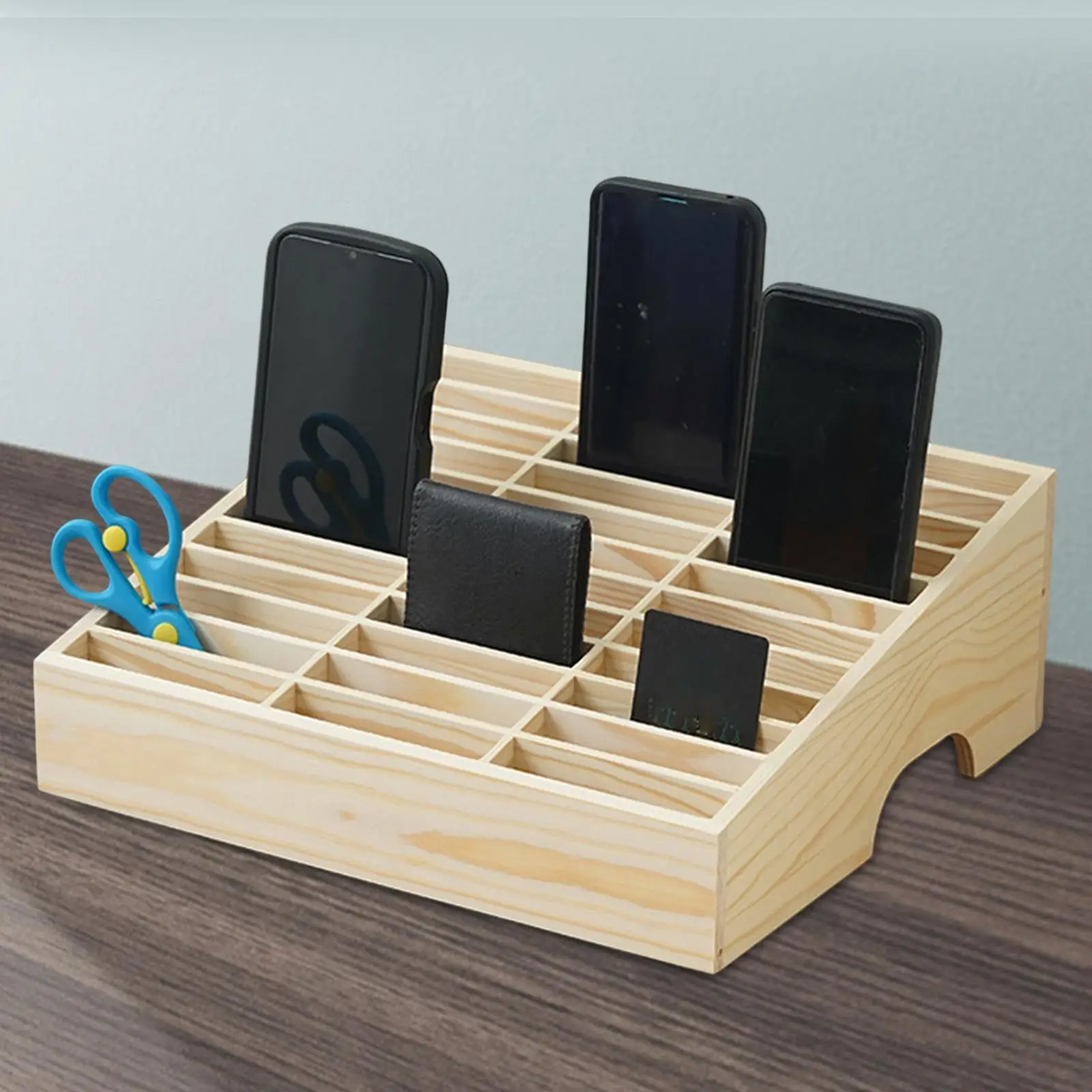 Portable Wooden Smartphone Storage Box with 24 Slots Desktop Organization Rack for Office Home Shelf
Portable Wooden Smartphone Storage Box with 24 Slots Desktop Organization Rack for Office Home Shelf