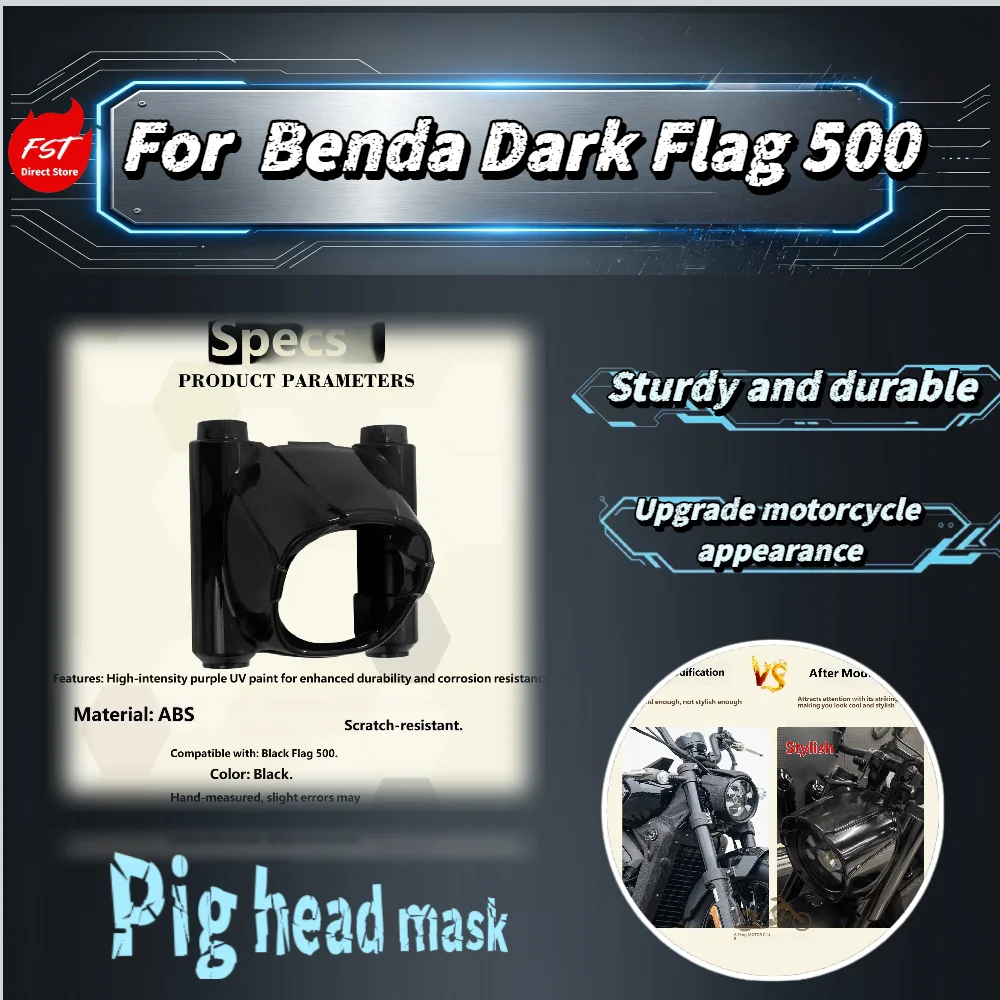 For Benda BlackFlag500 Original Molded Black Headlight Cover Front Fairing Head Cowl Motorcycle Modified Accessories
For Benda BlackFlag500 Original Molded Black Headlight Cover Front Fairing Head Cowl Motorcycle Modified Accessories