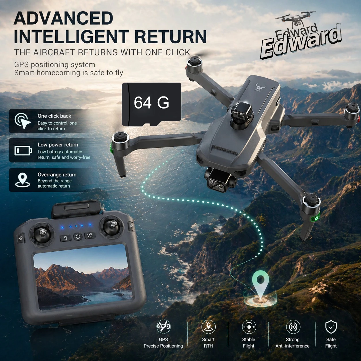 OEM SG909 64G GPS Drone 7.2" HD Screen Controller Brushless 8K Dual Camera Optical Flow Airdrop Long Flight RC Quadcopter
OEM SG909 64G GPS Drone 7.2" HD Screen Controller Brushless 8K Dual Camera Optical Flow Airdrop Long Flight RC Quadcopter