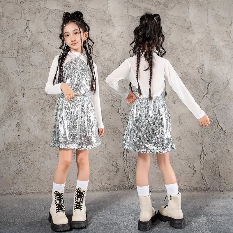 Children's jazz dance costume fashionable sequin show dance costume girls' street dance jazz dance costumes
Children's jazz dance costume fashionable sequin show dance costume girls' street dance jazz dance costumes