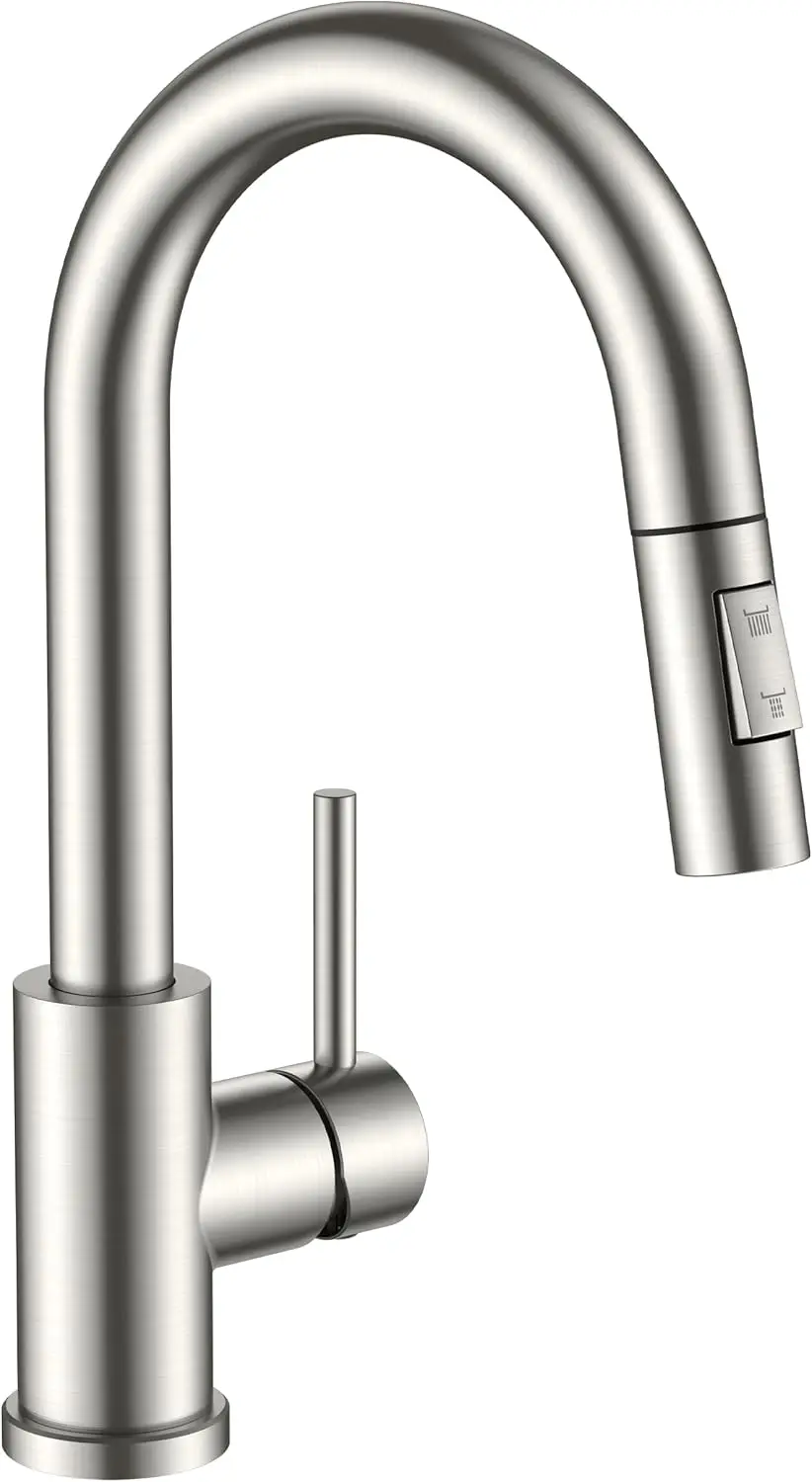 Bar Sink Faucet with Pull Down Sprayer, Brushed Nickel Single Handle High Arc for Kitchen or Bathroom, 1 or 3 Hole
Bar Sink Faucet with Pull Down Sprayer, Brushed Nickel Single Handle High Arc for Kitchen or Bathroom, 1 or 3 Hole