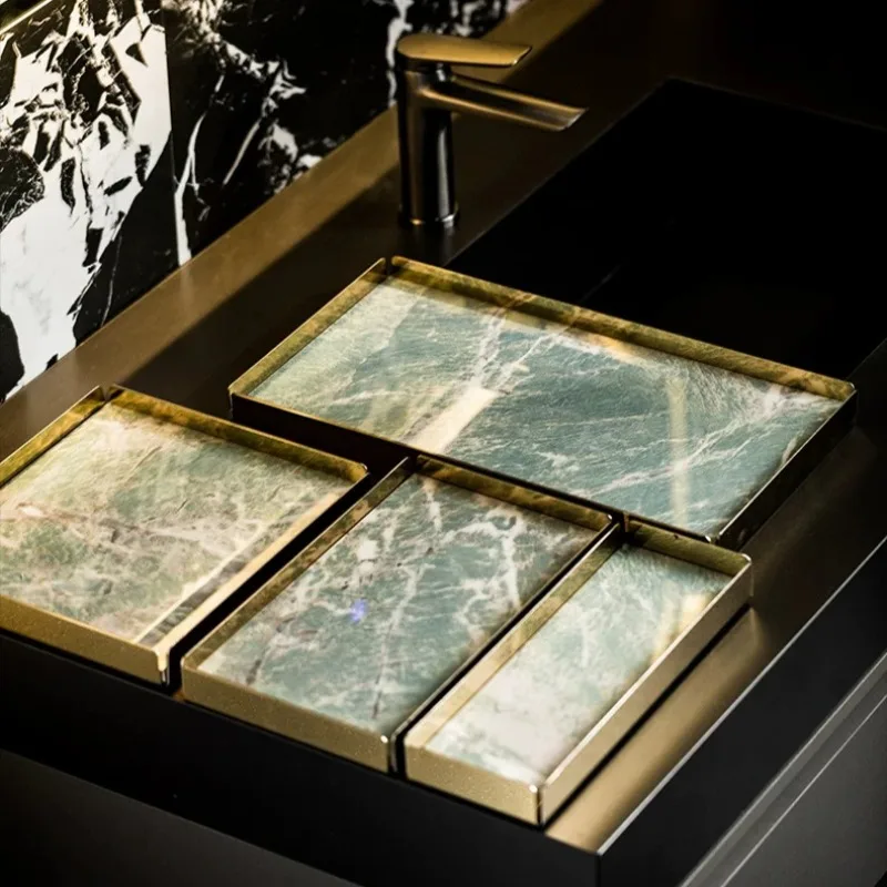 Creative Irregular Relaxed Marble Green Storage Tray Modern Luxury Metal Jewelry Key Storage Tray Bathroom Rinse Cup Plate Decor
Creative Irregular Relaxed Marble Green Storage Tray Modern Luxury Metal Jewelry Key Storage Tray Bathroom Rinse Cup Plate Decor
