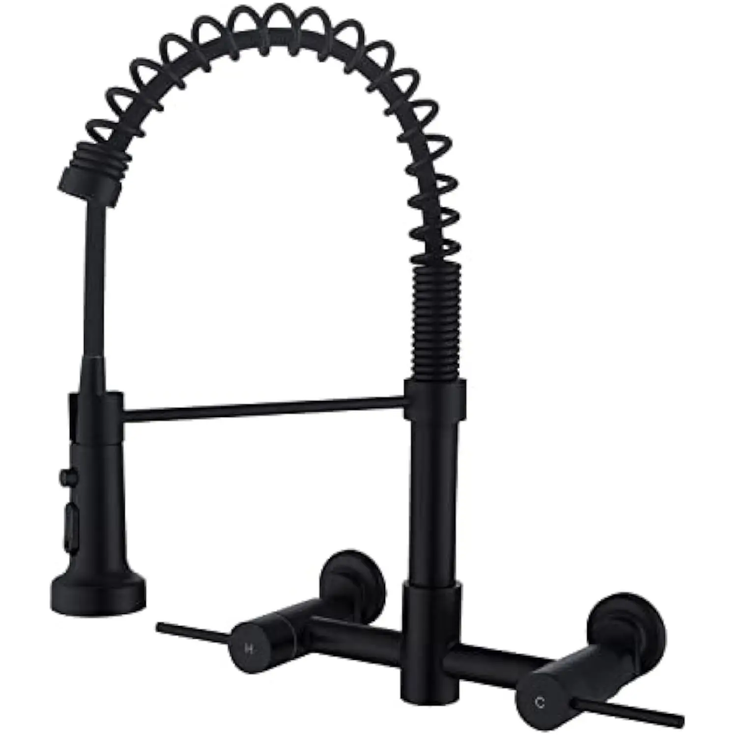Wall Mount Kitchen Faucet, 8 Inch Center Wall Mount Kitchen Sink Faucet with Pull down Sprayer, Commercial, Black
Wall Mount Kitchen Faucet, 8 Inch Center Wall Mount Kitchen Sink Faucet with Pull down Sprayer, Commercial, Black