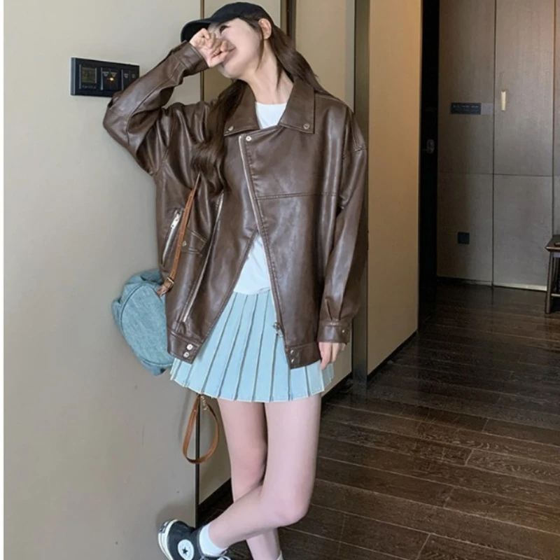 Coats for Woman New Coats and Jackets Women's Motorcycle Leather Jacket Women Faux Brown Leather Jacket Leather Jacket Vintage
Coats for Woman New Coats and Jackets Women's Motorcycle Leather Jacket Women Faux Brown Leather Jacket Leather Jacket Vintage