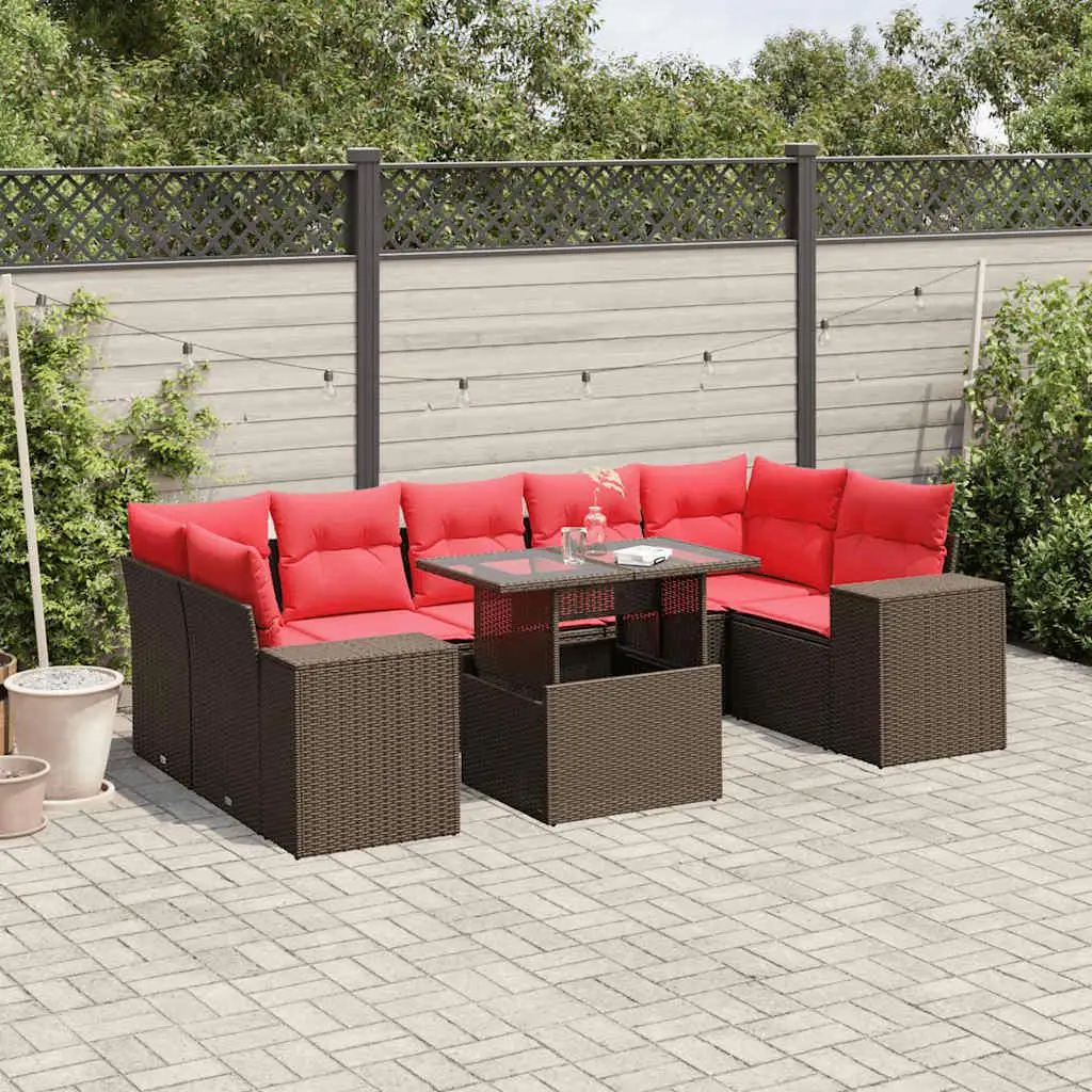 8 Piece Outdoor Patio Sofa Set with Cushions Brown Rattan Furniture Garden Seating
8 Piece Outdoor Patio Sofa Set with Cushions Brown Rattan Furniture Garden Seating