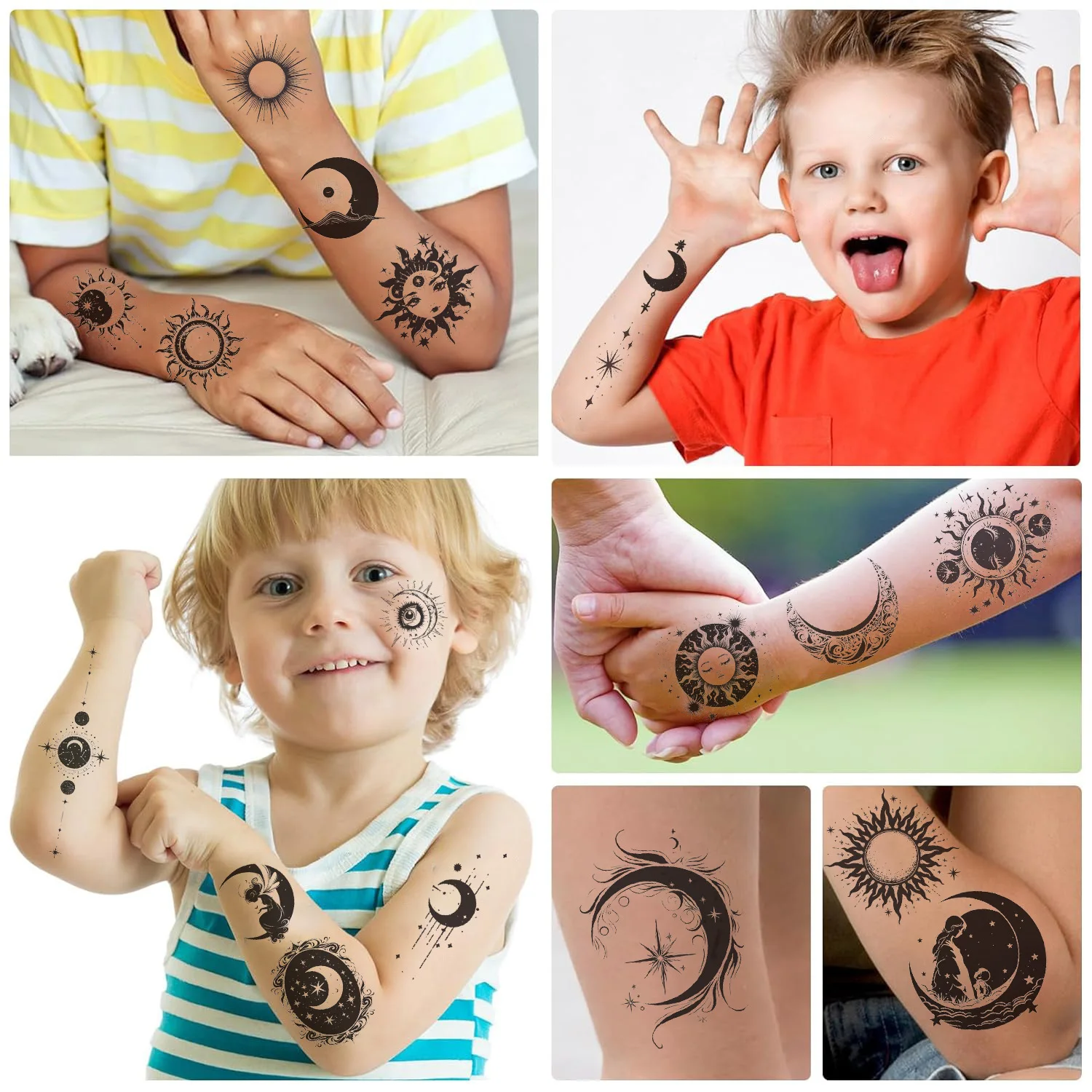 Waterproof Black White Sun Moon Temporary Face Tattoo Stickers Silly Fun High Quality for Party Gathering Gift Decoration
Waterproof Black White Sun Moon Temporary Face Tattoo Stickers Silly Fun High Quality for Party Gathering Gift Decoration