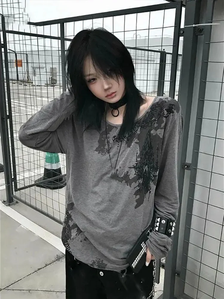 Женские футболки Y2k, эстетические осенне-зимние модные свободные топы в стиле Харадзюку с длинным рукавом в стиле панк, женская повседневная футболка
Женские футболки Y2k, эстетические осенне-зимние модные свободные топы в стиле Харадзюку с длинным рукавом в стиле панк, женская повседневная футболка