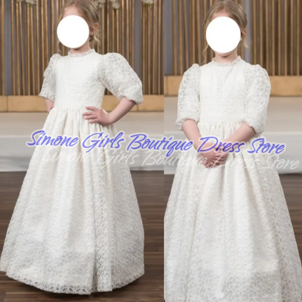 White short-sleeved high-neck evening dress Flower Girl Dress for Wedding Ceremonies Birthday party Holiday Celebrations Parties
White short-sleeved high-neck evening dress Flower Girl Dress for Wedding Ceremonies Birthday party Holiday Celebrations Parties