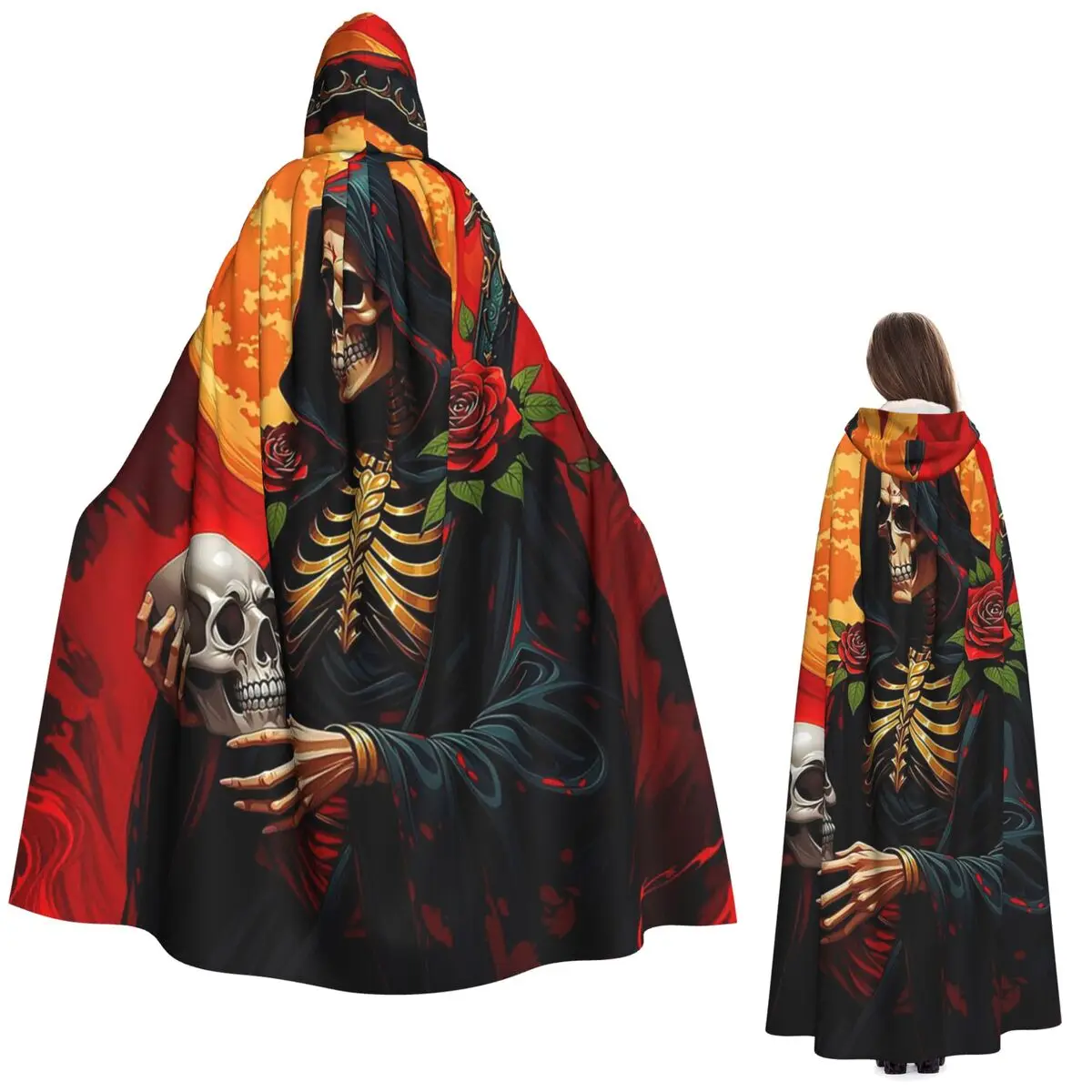 Санта-Муэрте испанский Святая Смерть длинный плащ с капюшоном ведьма средневековый костюм косплей накидка Хэллоуин пальто для взрослых унисекс
Санта-Муэрте испанский Святая Смерть длинный плащ с капюшоном ведьма средневековый костюм косплей накидка Хэллоуин пальто для взрослых унисекс