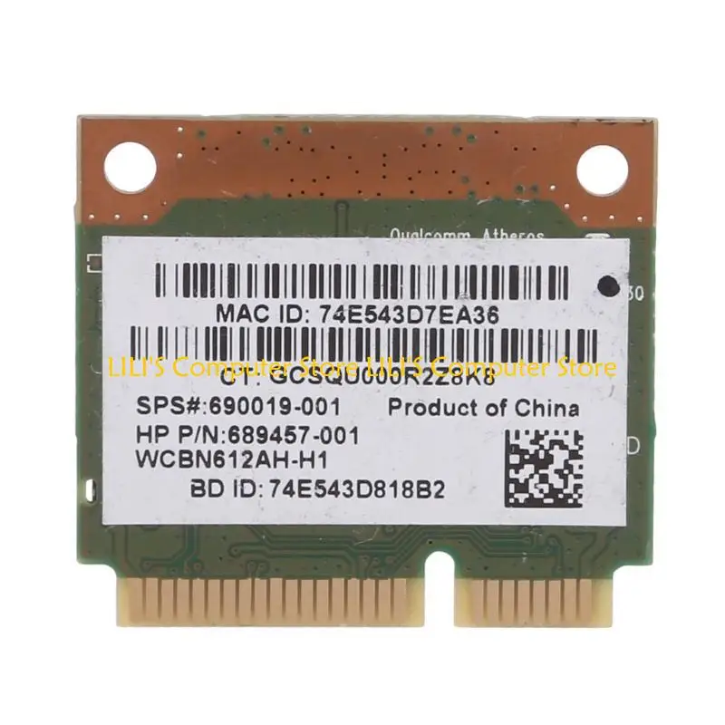 A52B Half Mini PCIE WIFI Wlan + Bluetooth-compatible Card for HPAtheros QCWB335
A52B Half Mini PCIE WIFI Wlan + Bluetooth-compatible Card for HPAtheros QCWB335
