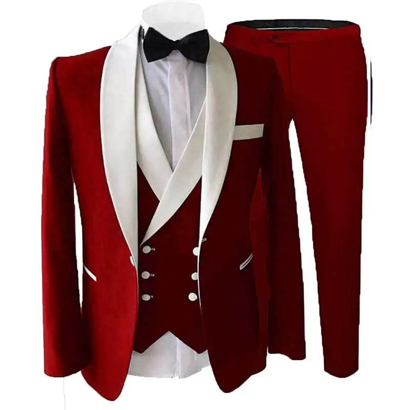 Men's Suit 3 Pieces With Slim Fit And White Lapel With Suitable For Business Weddings And Banquet Sets Jacket Vest And Pants
Men's Suit 3 Pieces With Slim Fit And White Lapel With Suitable For Business Weddings And Banquet Sets Jacket Vest And Pants