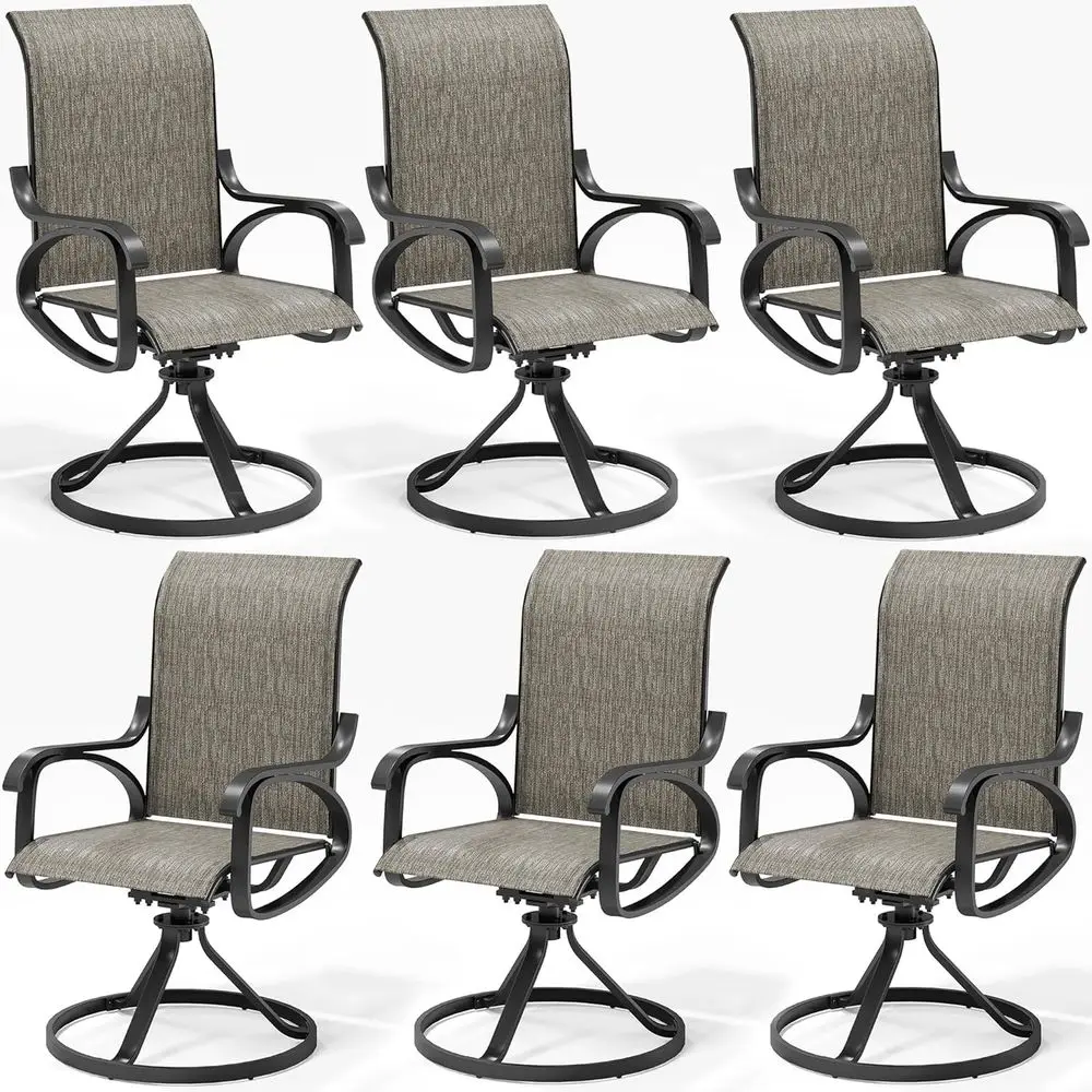 6-Piece All-Weather Swivel Rocking Chair Set, High Back Dining Chairs for Outdoor Spaces (Taupe)
6-Piece All-Weather Swivel Rocking Chair Set, High Back Dining Chairs for Outdoor Spaces (Taupe)