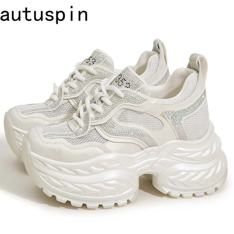 AUTUSPIN/женская обувь 10 см, летние женские модные кожаные кроссовки с кристаллами, уличная стильная женская обувь, женские высокие туфли на массивном каблуке
AUTUSPIN/женская обувь 10 см, летние женские модные кожаные кроссовки с кристаллами, уличная стильная женская обувь, женские высокие туфли на массивном каблуке
