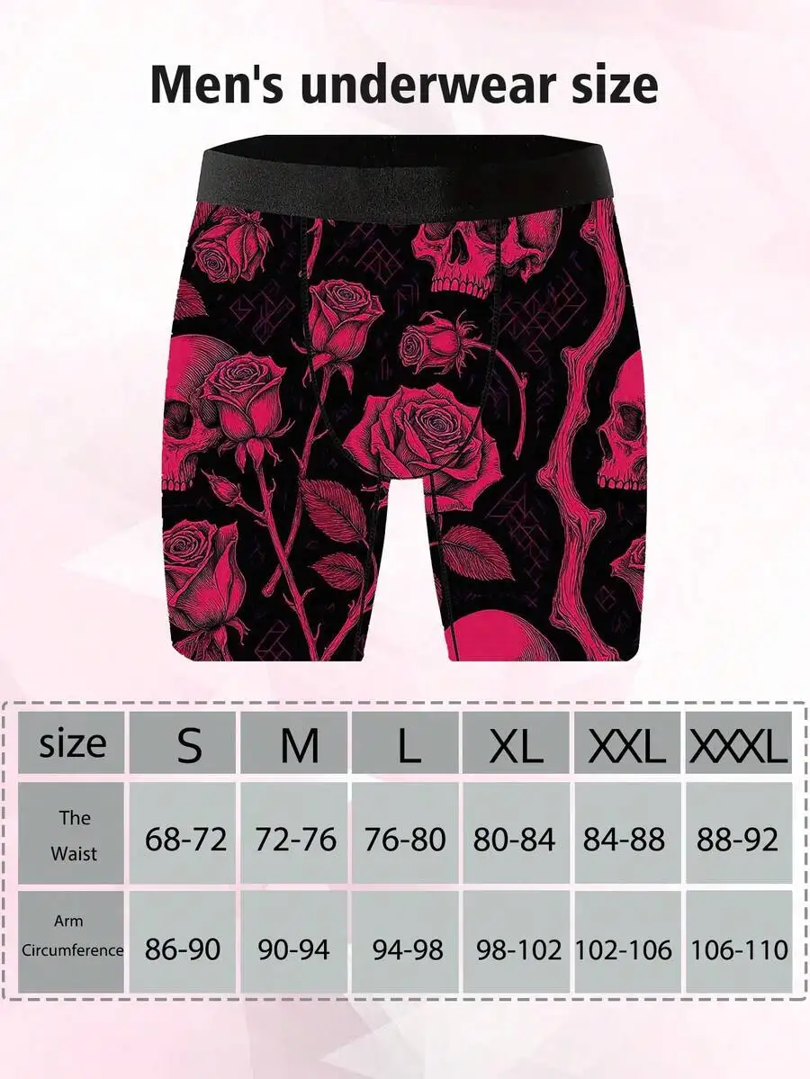 Mens Skull And Rose Print Boxer Shorts Knitted Flat-Front Underwear
Mens Skull And Rose Print Boxer Shorts Knitted Flat-Front Underwear