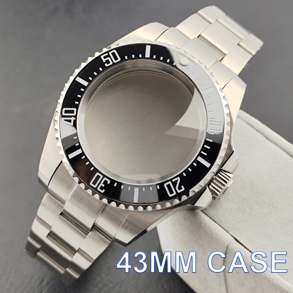 43mm Silver Stainless Steel Watch Shell 21mm Strap Sapphire Crystal Glass Watch Parts Fit NH35 2824 PT5000 Movement Men Watch
43mm Silver Stainless Steel Watch Shell 21mm Strap Sapphire Crystal Glass Watch Parts Fit NH35 2824 PT5000 Movement Men Watch