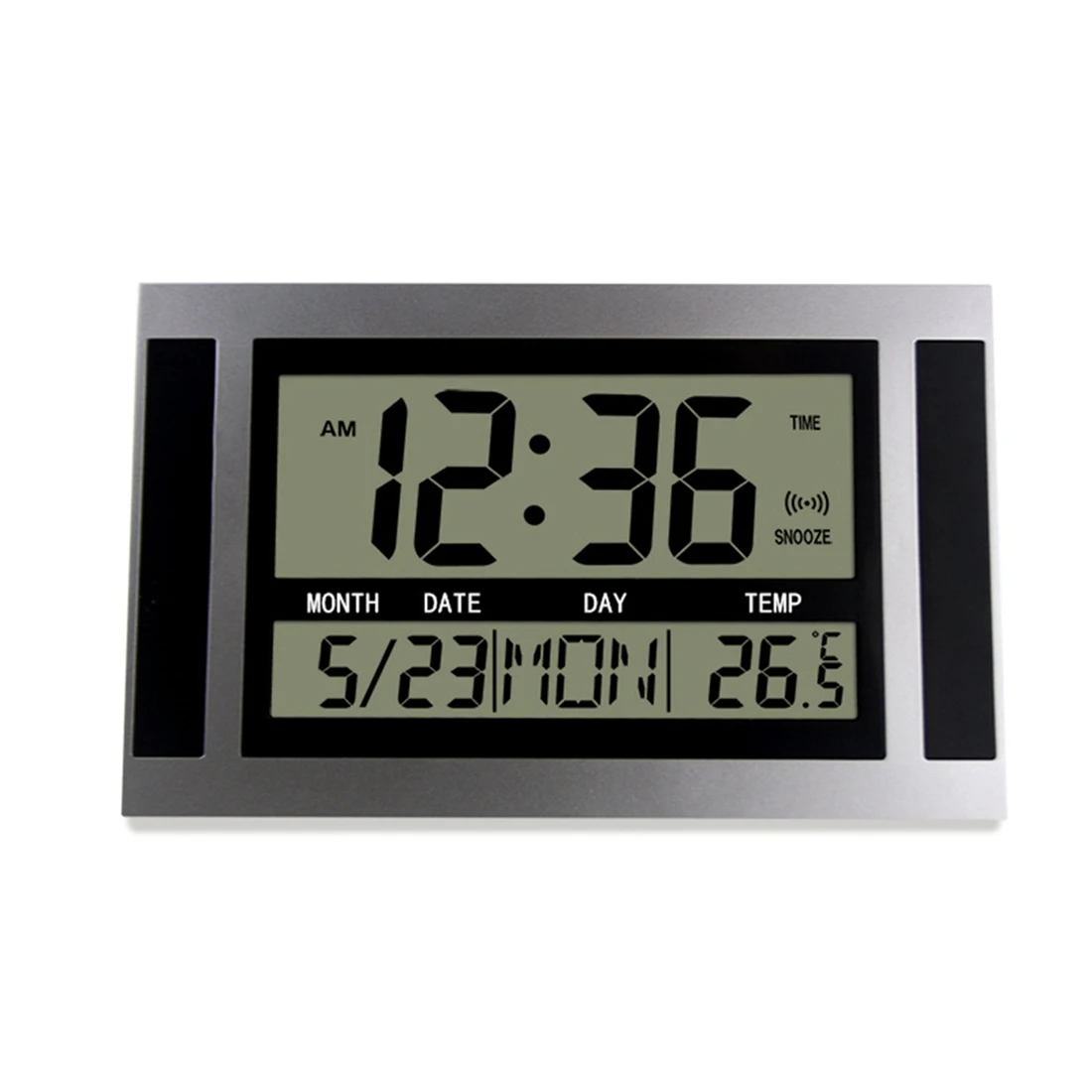 Hot Digital Wall Clock LCD Large Number Time Temperature Calendar Alarm Table Desk Clock Modern Design Office Home Silver
Hot Digital Wall Clock LCD Large Number Time Temperature Calendar Alarm Table Desk Clock Modern Design Office Home Silver