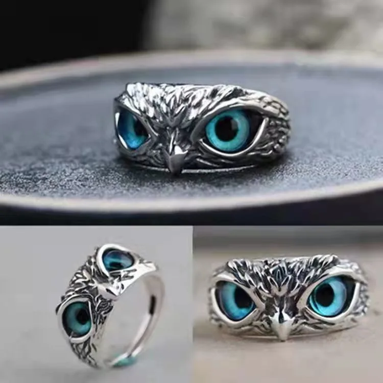 Creative Charming Fashion Owl Blue Eyes Ring Man and Women Vintage Alloy Versatile Argent Adjustable Ring Jewelry Gifts
Creative Charming Fashion Owl Blue Eyes Ring Man and Women Vintage Alloy Versatile Argent Adjustable Ring Jewelry Gifts