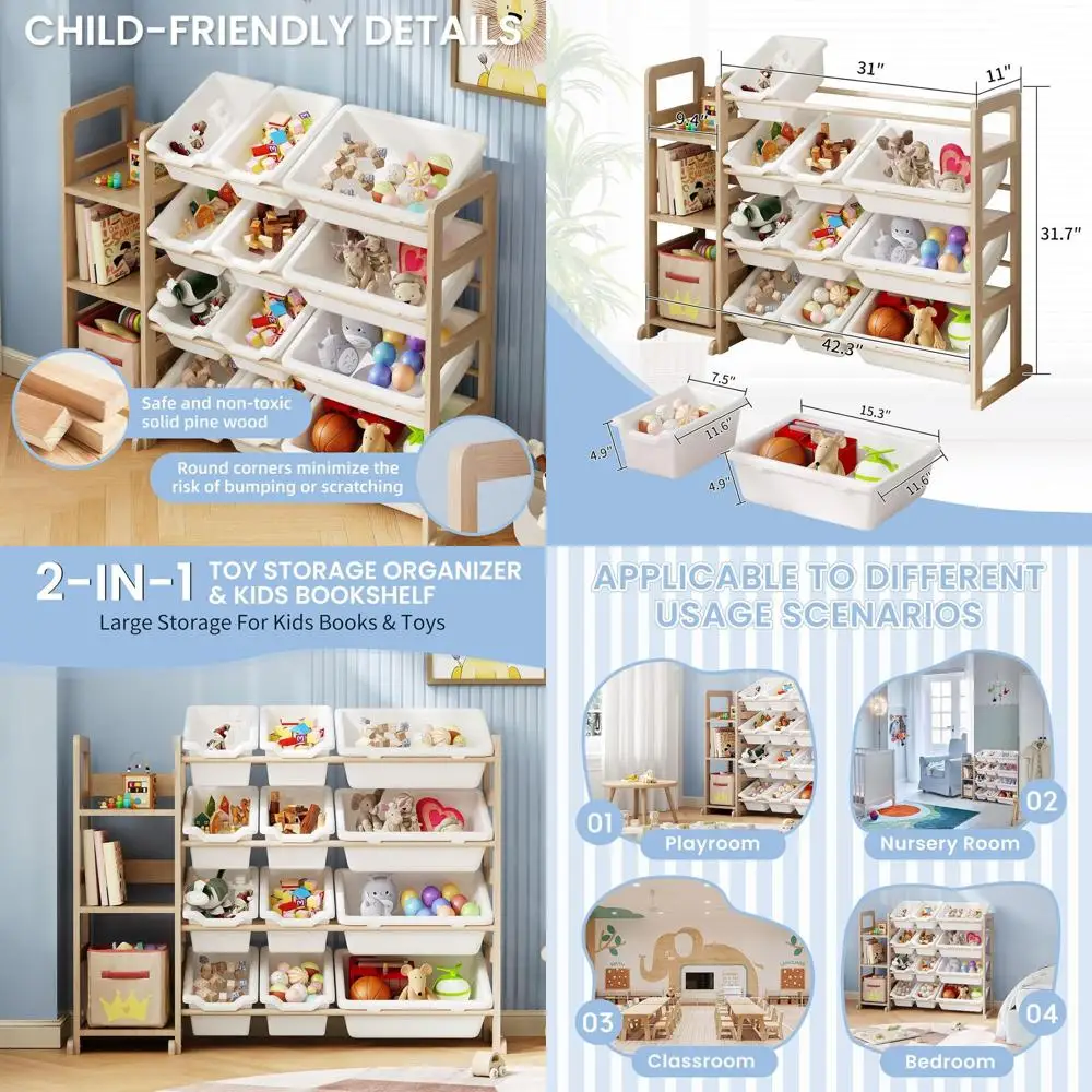 3-уровневый органайзер для детских игрушек с 12 ящиками, белая книжная полка для хранения игровой комнаты, спальни или детской комнаты
3-уровневый органайзер для детских игрушек с 12 ящиками, белая книжная полка для хранения игровой комнаты, спальни или детской комнаты