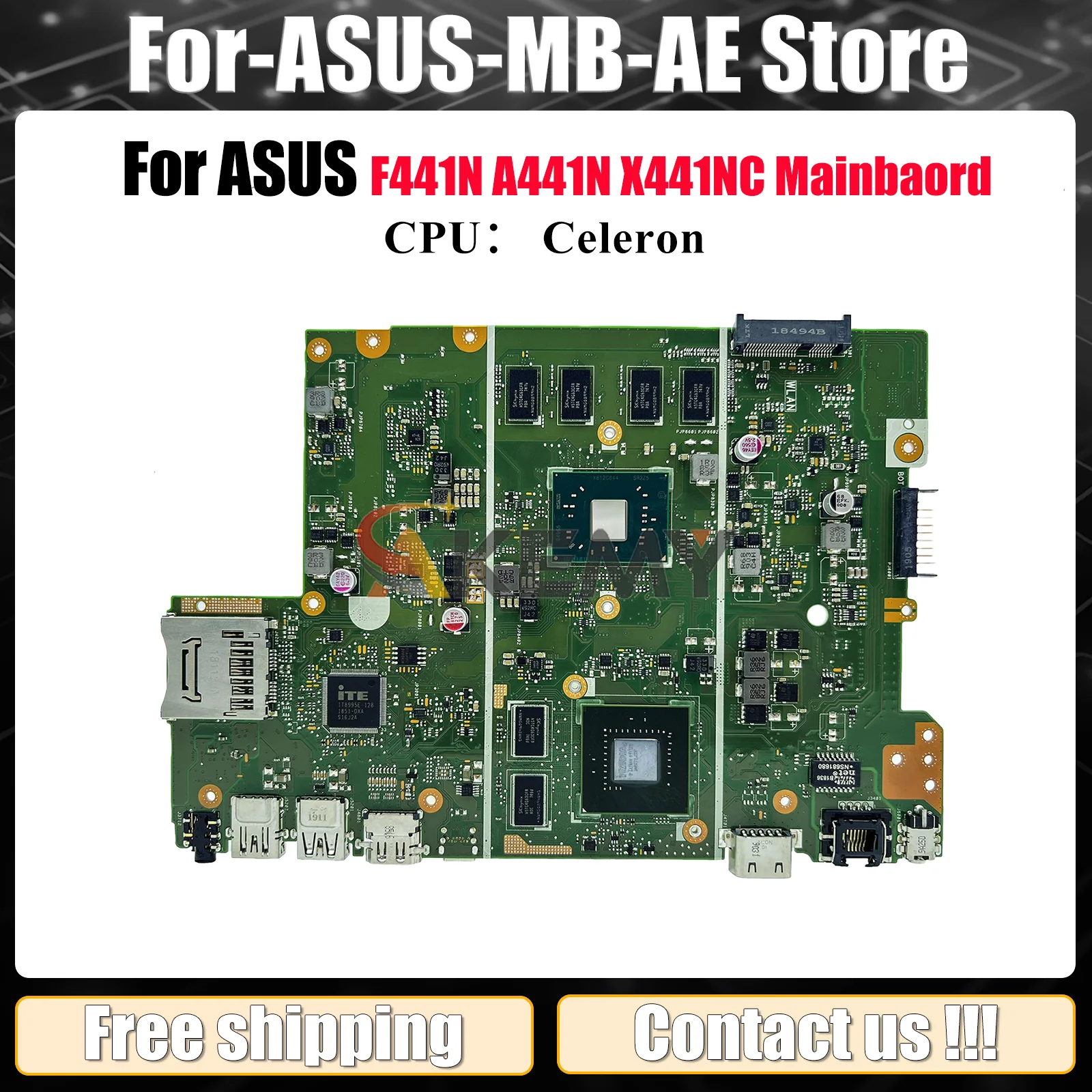 Материнская плата для ноутбука X441NC для ASUS VivoBook F441N X441N X441NC A441N, материнская плата для ноутбука с процессором Celeron, 100% тестирование, ОК, быстрая доставка
Материнская плата для ноутбука X441NC для ASUS VivoBook F441N X441N X441NC A441N, материнская плата для ноутбука с процессором Celeron, 100% тестирование, ОК, быстрая доставка