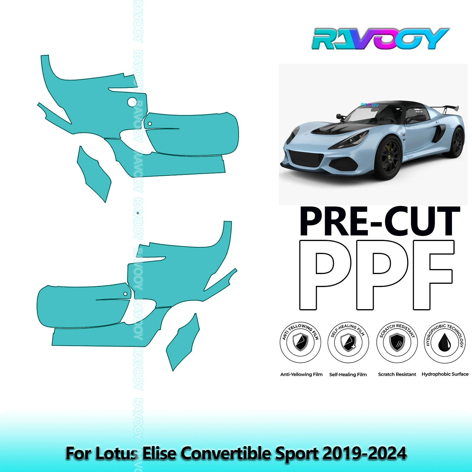 For Lotus Elise Convertible Sport 2019-2024 8.5mil Clear Matte Pre-Cut PPF Door & A/B Pillar Kit TPU Paint Protection Film Set
For Lotus Elise Convertible Sport 2019-2024 8.5mil Clear Matte Pre-Cut PPF Door & A/B Pillar Kit TPU Paint Protection Film Set