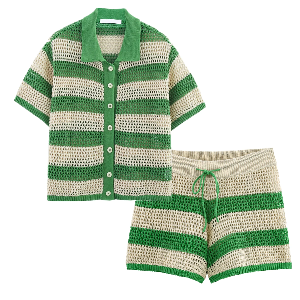 Dave&Di летняя французская ретро старая школа зеленая полосатая вязаная футболка минималистичный вязаный крючком шорты на шнурке женский комплект
Dave&Di летняя французская ретро старая школа зеленая полосатая вязаная футболка минималистичный вязаный крючком шорты на шнурке женский комплект