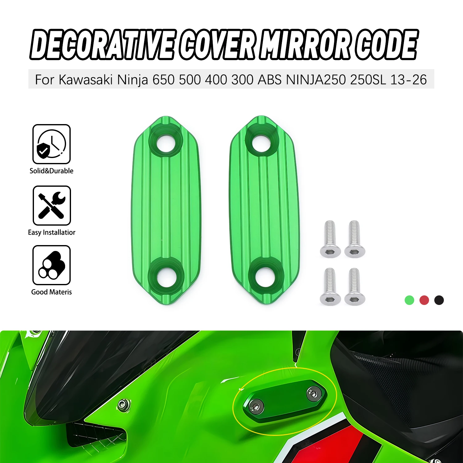 Motorcycle For Kawasaki Ninja 650 500 400 300 250 ABS KRT EX300 EX400 EX650 Rear View Mirror Mounts Decorative Cover
Motorcycle For Kawasaki Ninja 650 500 400 300 250 ABS KRT EX300 EX400 EX650 Rear View Mirror Mounts Decorative Cover