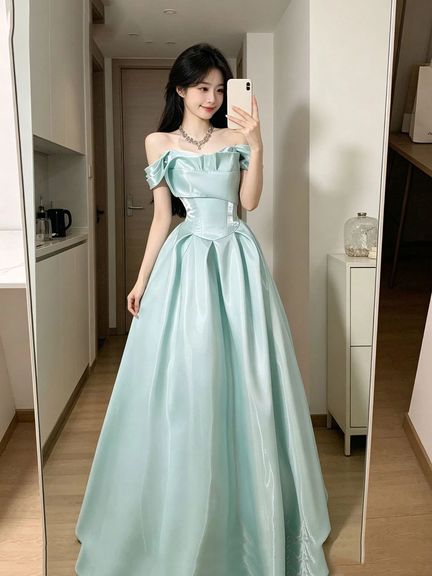 Elegant Satin One-Shoulder Evening Gown Women's Style Birthday Vocal Art Exam Hostess Adult Ceremony Summer Princess Skirt
Elegant Satin One-Shoulder Evening Gown Women's Style Birthday Vocal Art Exam Hostess Adult Ceremony Summer Princess Skirt