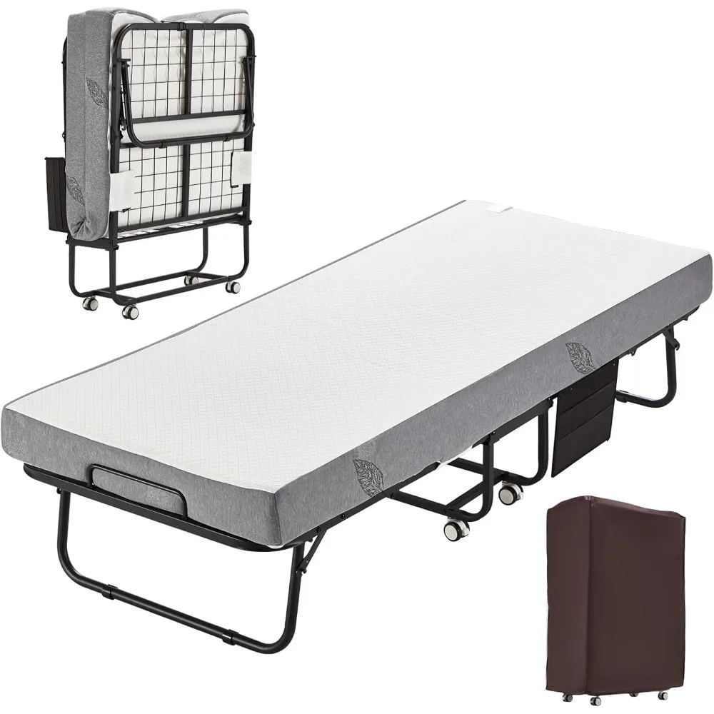 Folding Bed with Mattress,Portable Rollaway Guest Bed for Adults with 5 Inch Foam Mattress,Single Cot Size Foldable Bed
Folding Bed with Mattress,Portable Rollaway Guest Bed for Adults with 5 Inch Foam Mattress,Single Cot Size Foldable Bed