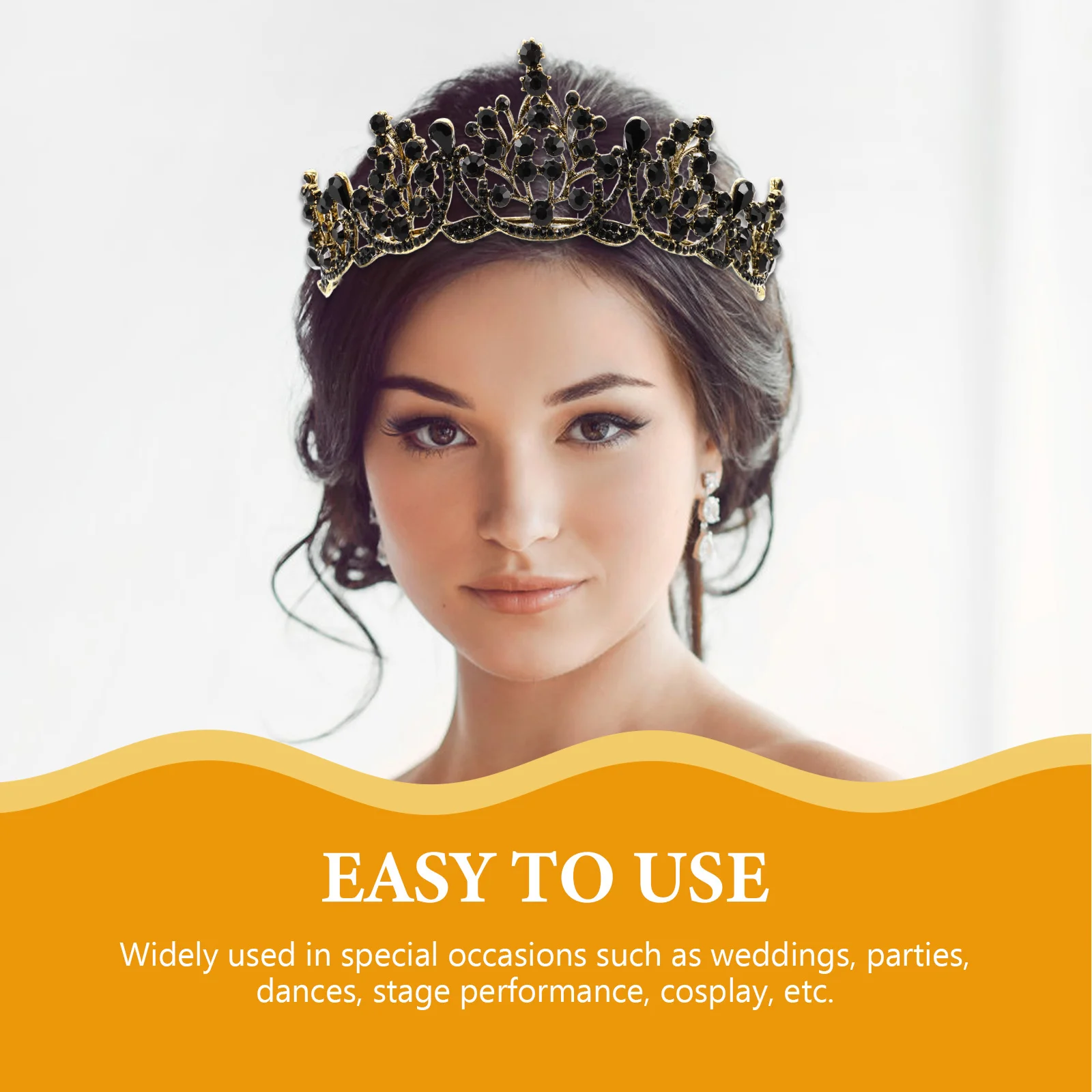 Vintage Baroque Black Bridal Crown Shiny Crystal Wedding Party Headdress Bride Hair Accessories Elegant Headpiece
Vintage Baroque Black Bridal Crown Shiny Crystal Wedding Party Headdress Bride Hair Accessories Elegant Headpiece