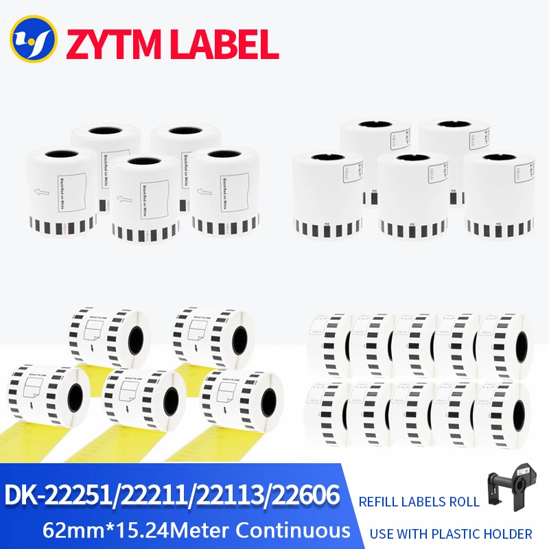 5-10 Rolls Brother Compatible DK-22211/DK-22113/DK-22251/DK-22606 Label Continuous for Printer
5-10 Rolls Brother Compatible DK-22211/DK-22113/DK-22251/DK-22606 Label Continuous for Printer