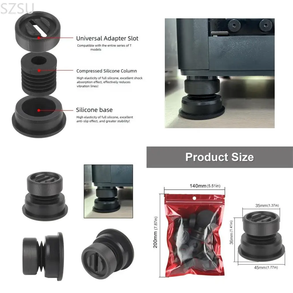 SZSU Multiple Printer Vibration Control Feet Prevent Resonances for Commercial 3D Printing
SZSU Multiple Printer Vibration Control Feet Prevent Resonances for Commercial 3D Printing